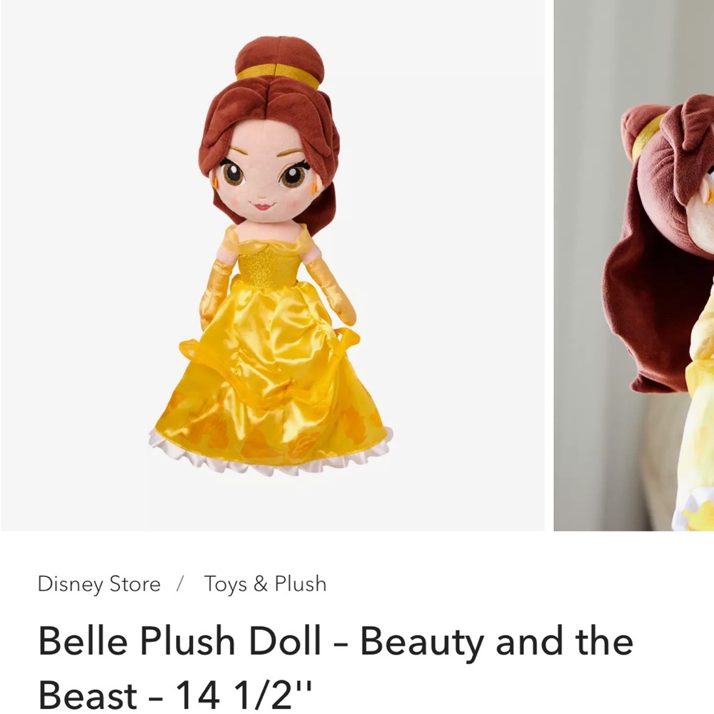 Disney Yellow Belle Stuffed Animal Plush